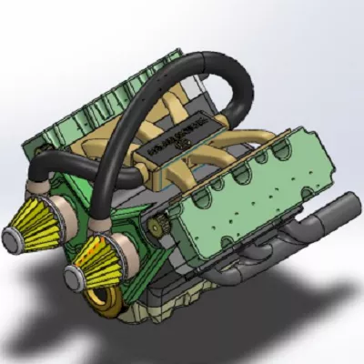 مدل سازی موتور V6
